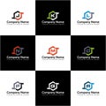 Set letter hammer logo icon design vector