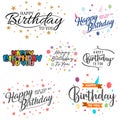 Set of letter happy birthday vector for element design on the white background