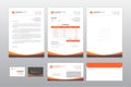 Set of letter head, invoice, business card and envelope design