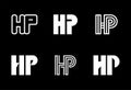 Set of letter HP logos