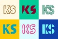 Set of letter KS logos