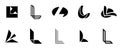 Set of letter L logo Royalty Free Stock Photo