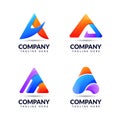 Set of creative letter A colorful logo design Royalty Free Stock Photo