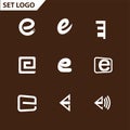 Etter logo design template elements collection of vector letter E logo Royalty Free Stock Photo