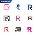 Etter logo design template elements collection of vector letter R logo Royalty Free Stock Photo