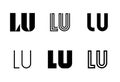 Set of letter LU logos