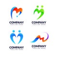 Letter M colorful gradient logo design. Alphabet vector element Royalty Free Stock Photo