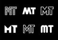 Set of letter MT logos