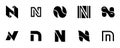 Set of letter N logo Royalty Free Stock Photo