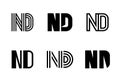 Set of letter ND logos