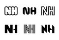 Set of letter NH logos