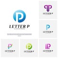 Set of Letter P Logo Design Concept. Initial P Logo Design Template Vector. Icon Symbol