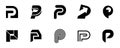 Set of letter P logo Royalty Free Stock Photo