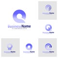 Set of Letter Q logo design vector. Creative Initial Q logo concepts template