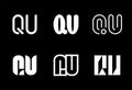 Set of letter QU logos