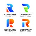 Bundle set creative letter R Colorful Gradient logo design. Alphabet vector element Royalty Free Stock Photo