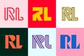 Set of letter RL logos