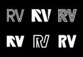 Set of letter RV logos