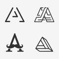 The set of letter A sign, logo, icon design template elements. Royalty Free Stock Photo