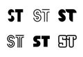 Set of letter ST logos