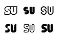 Set of letter SU logos