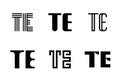 Set of letter TE logos