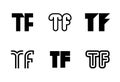 Set of letter TF logos