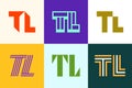 Set of letter TL logos