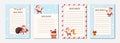 Set of letter to Santa Claus templates for kids. Christmas wishlist for children Royalty Free Stock Photo