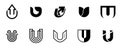 Set of letter U logo Royalty Free Stock Photo