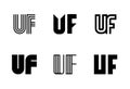 Set of letter UF logos