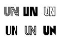 Set of letter UN logos