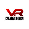 Set of letter VR simple logo icon design vector.