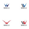 Set of  Letter W, Check Logo Design Template. Royalty Free Stock Photo