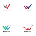 Set of  Letter W, Check Logo Design Template. Royalty Free Stock Photo