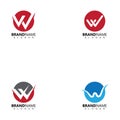 Set of  Letter W, Check Logo Design Template. Royalty Free Stock Photo