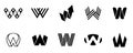 Set of letter W logo Royalty Free Stock Photo