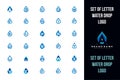 Set of Letter water drop logo icon design template elements Royalty Free Stock Photo