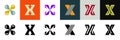 Set of letter X. icon design Royalty Free Stock Photo