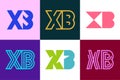 Set of letter XB logos