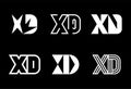 Set of letter XD logos