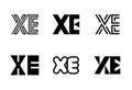 Set of letter XE logos