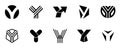 Set of letter Y logo Royalty Free Stock Photo