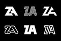 Set of letter ZA logos