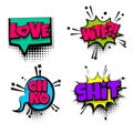 Pop art phrase comic text set Royalty Free Stock Photo