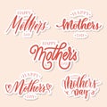 Set of 3 lettering stickers - Happy Mother`s day