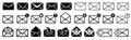 Set letters icon, messages signs - vector