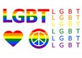 Set of LGBT icons. vector