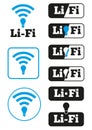Set of Li-Fi wireless access icons