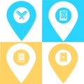 Set of library location map pin pointer icon. Element of map point for mobile concept and web apps. Icon for website design and ap